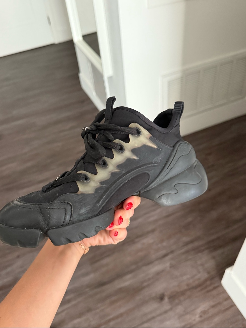 Dior Black Chunky Lace-Up Women's Sneakers 6/6.5